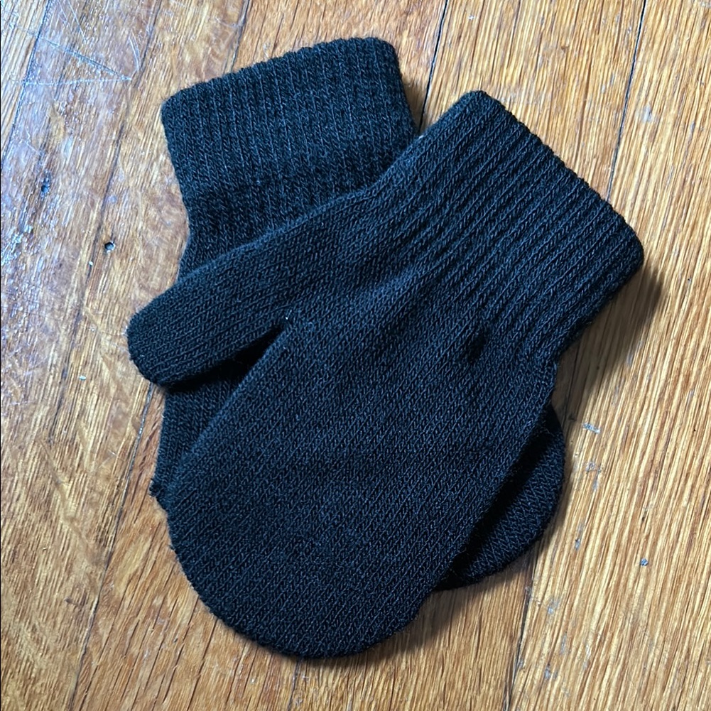 Black Knit Mittens